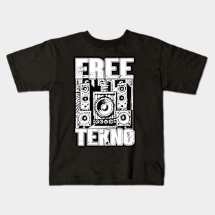 Free Tekno DJ Rave Teknival Kids T-Shirt